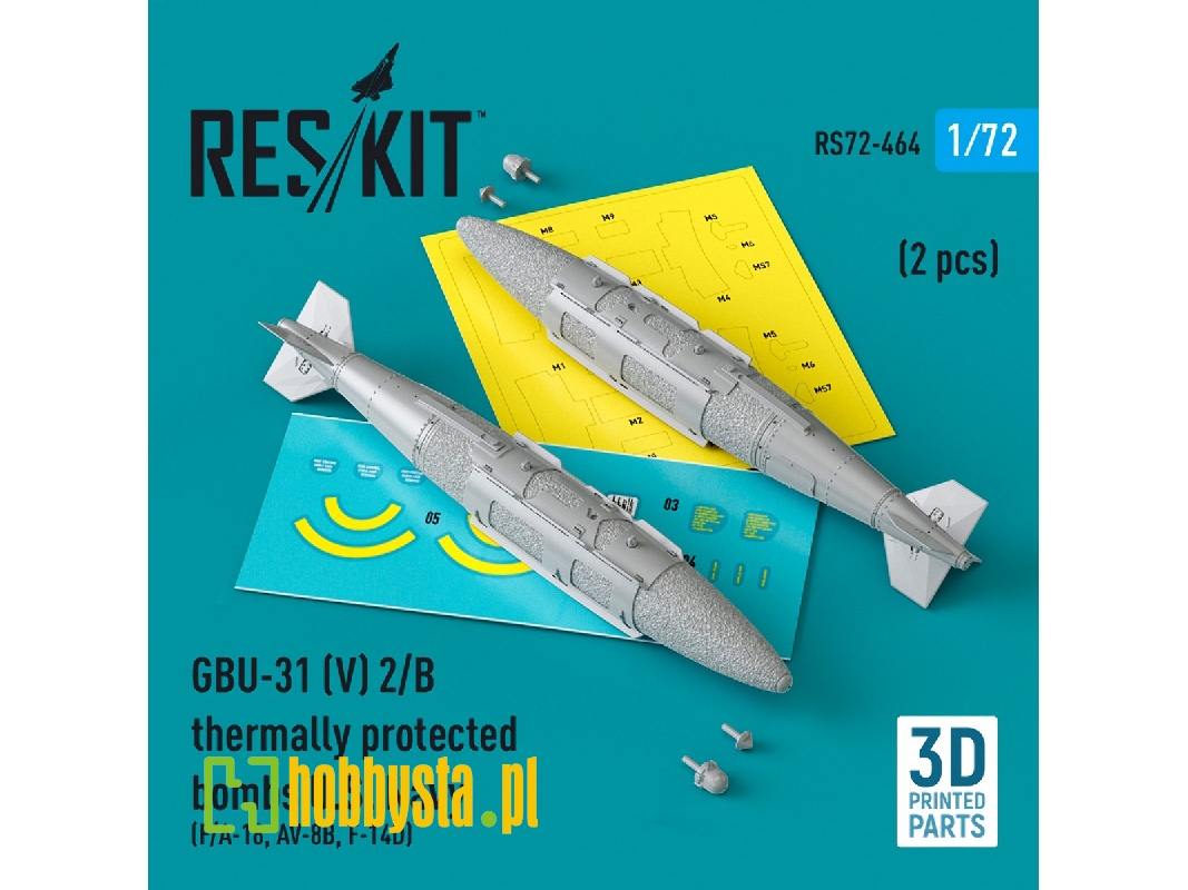 Gbu-31 (V) 2/B Thermally Protected Bombs U.S. Navy (2pcs) (F/A-18, Av-8b, F-14d) (3d Printed) - zdjęcie 1 Gbu-31 (V) 2/B Thermally Protected Bombs U.S. Navy (2pcs) (F/A-18, Av-8b, F-14d) (3d Printed) - zdjęcie 1