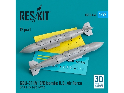 Gbu-31 (V) 3/B Bombs U.S. Air Force (2pcs) (B-1b, F-35, F-22, F-111c) (3d Printed) - zdjęcie 1