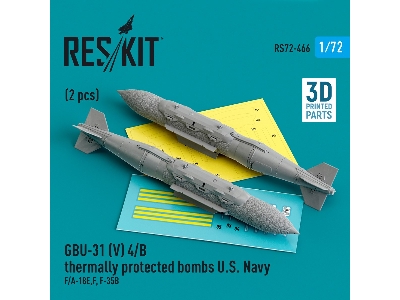 Gbu-31 (V) 4/B Thermally Protected Bombs U.S. Navy (2pcs) (F/A-18e/F, F-35b) (3d Printed) - zdjęcie 1