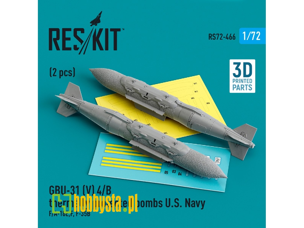Gbu-31 (V) 4/B Thermally Protected Bombs U.S. Navy (2pcs) (F/A-18e/F, F-35b) (3d Printed) - zdjęcie 1 Gbu-31 (V) 4/B Thermally Protected Bombs U.S. Navy (2pcs) (F/A-18e/F, F-35b) (3d Printed) - zdjęcie 1