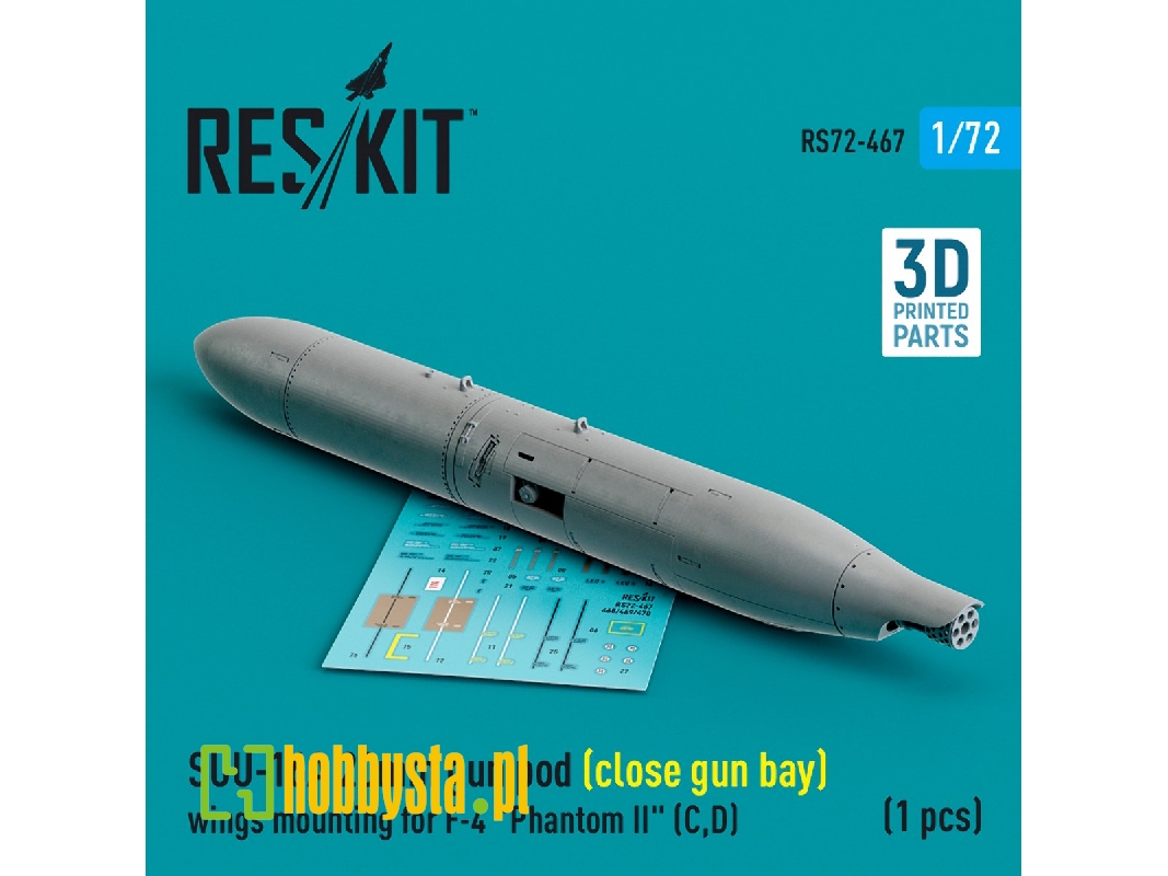 Suu-16a 20mm Gun Pod (Close Gun Bay) Wings Mounting For F-4 'phantom Ii' (C, D) (1pc) (3d Printed) - zdjęcie 1 Suu-16a 20mm Gun Pod (Close Gun Bay) Wings Mounting For F-4 'phantom Ii' (C, D) (1pc) (3d Printed) - zdjęcie 1