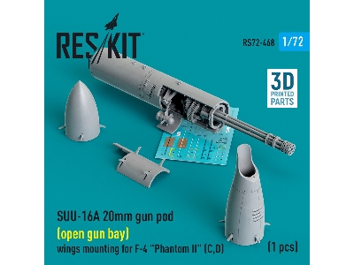 Suu-16a 20mm Gun Pod (Open Gun Bay) Wings Mounting For F-4 'phantom Ii' (C, D) (1pc) (3d Printed) - zdjęcie 1