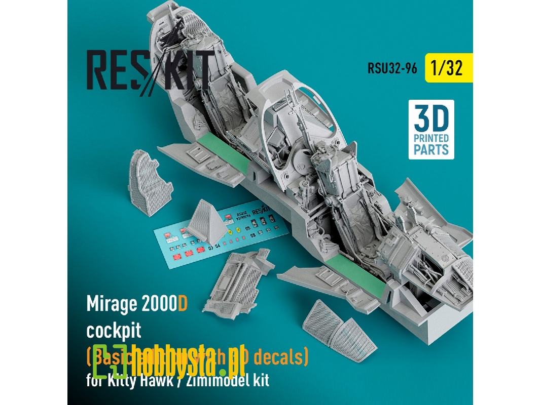 Mirage 2000d Cockpit (Basic Edition With 3d Decals) For Kitty Hawk / Zimimodel Kit (3d Printed) - zdjęcie 1