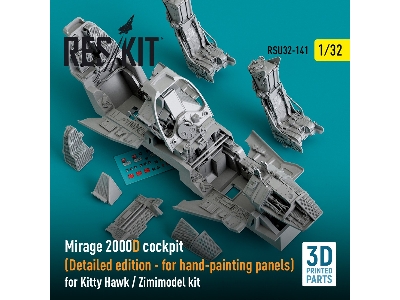 Mirage 2000d Cockpit (Detailed Edition) For Kitty Hawk / Zimimodel Kit (3d Printed) - zdjęcie 2