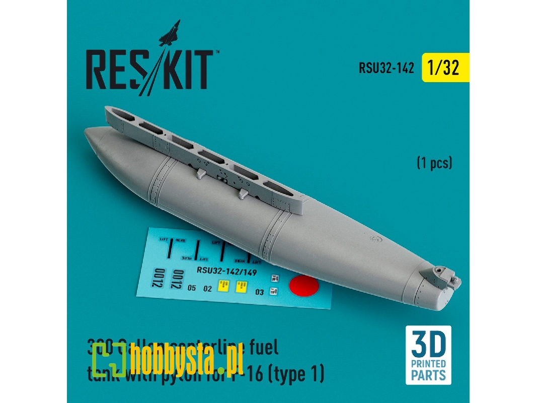 300 Gallon Centerline Fuel Tank With Pylon For F-16 (Type 1) (1pc) (3d Printed) - zdjęcie 1 300 Gallon Centerline Fuel Tank With Pylon For F-16 (Type 1) (1pc) (3d Printed) - zdjęcie 1