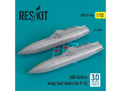 600 Gallon Wing Fuel Tanks For F-16 (2pcs) (3d Printed) - zdjęcie 1