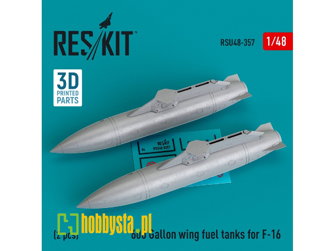 600 Gallon Wing Fuel Tanks For F-16 (2pcs) (3d Printed) - zdjęcie 1