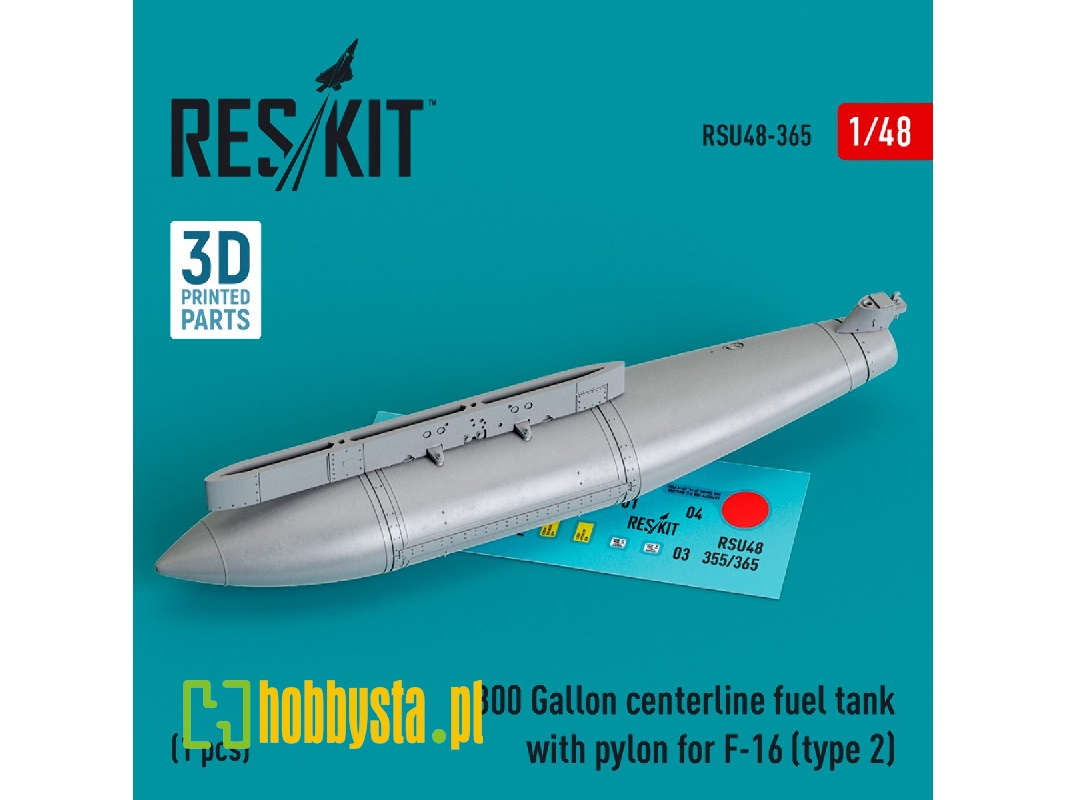 300 Gallon Centerline Fuel Tank With Pylon For F-16 (Type 2) (1pc) (3d Printed) - zdjęcie 1 300 Gallon Centerline Fuel Tank With Pylon For F-16 (Type 2) (1pc) (3d Printed) - zdjęcie 1