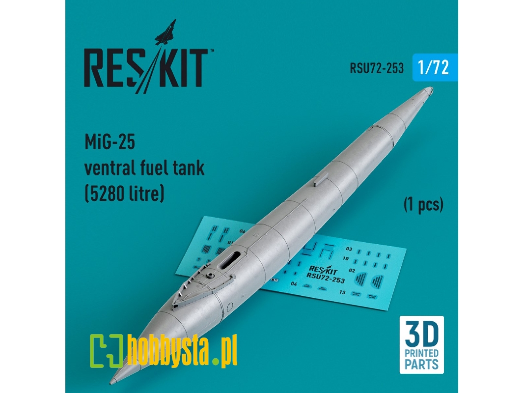 Mig-25 Ventral Fuel Tank (5280 Litre) (1pc) (3d Printed) - zdjęcie 1 Mig-25 Ventral Fuel Tank (5280 Litre) (1pc) (3d Printed) - zdjęcie 1