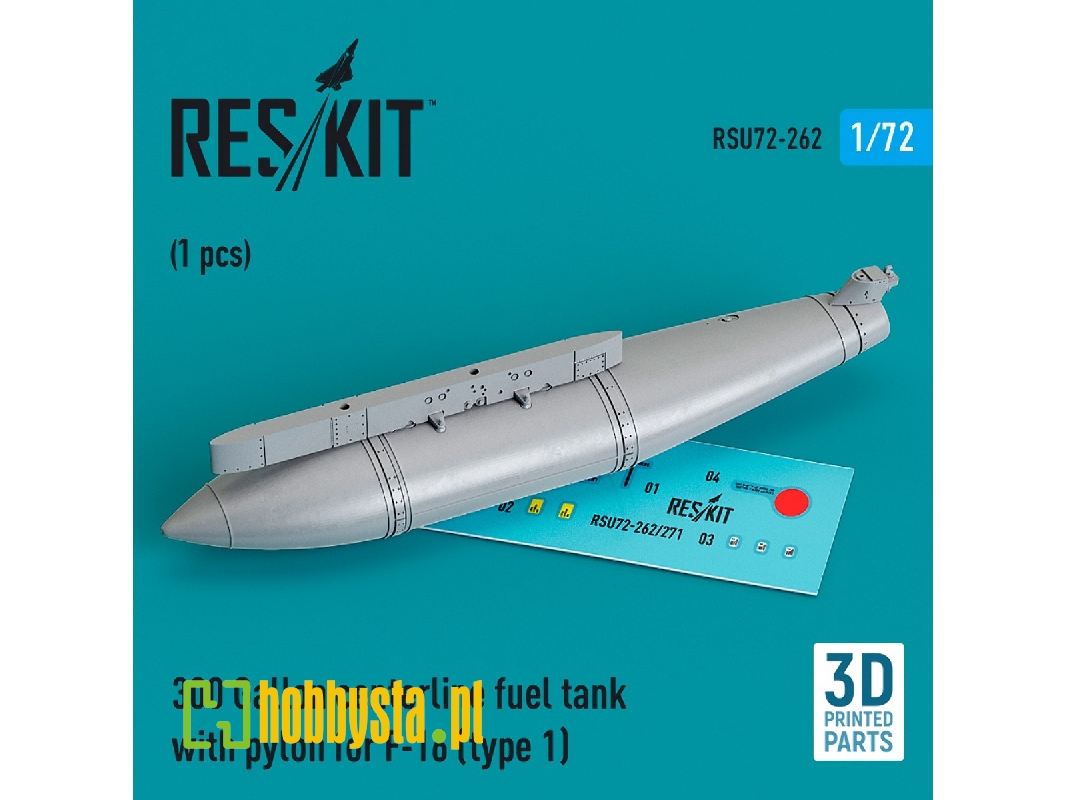 300 Gallon Centerline Fuel Tank With Pylon For F-16 (Type 1) (1pc) (3d Printed) - zdjęcie 1 300 Gallon Centerline Fuel Tank With Pylon For F-16 (Type 1) (1pc) (3d Printed) - zdjęcie 1