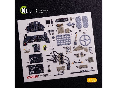 Bf-109 E - Interior 3d Decal With 3d Printed Parts For Trumpeter Kit - zdjęcie 3