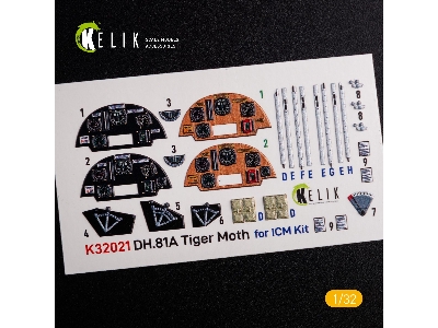 Dh.81a Tiger Moth - Interior 3d Decal For Icm Kit - zdjęcie 3