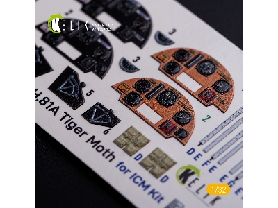 Dh.81a Tiger Moth - Interior 3d Decal For Icm Kit - zdjęcie 6
