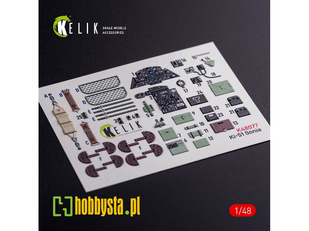 Ki-51 Sonia Interior 3d Decals For Wingsykits Kit - zdjęcie 1 Ki-51 Sonia Interior 3d Decals For Wingsykits Kit - zdjęcie 1