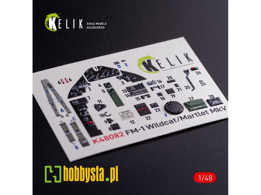 Fm-1 Wildcat/Martlet Mk.V Interior 3d Decals For Tamiya Kit - zdjęcie 1 Fm-1 Wildcat/Martlet Mk.V Interior 3d Decals For Tamiya Kit - zdjęcie 1