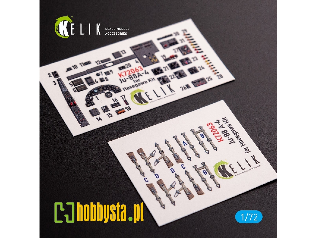 Junkers Ju 88 A-4 Interior 3d Decals For Hasegawa Kit - zdjęcie 1 Junkers Ju 88 A-4 Interior 3d Decals For Hasegawa Kit - zdjęcie 1