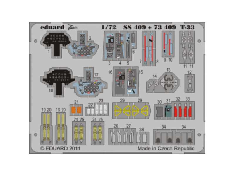 T-33 S. A. 1/72 - Platz - blaszki - zdjęcie 1 T-33 S. A. 1/72 - Platz - blaszki - zdjęcie 1
