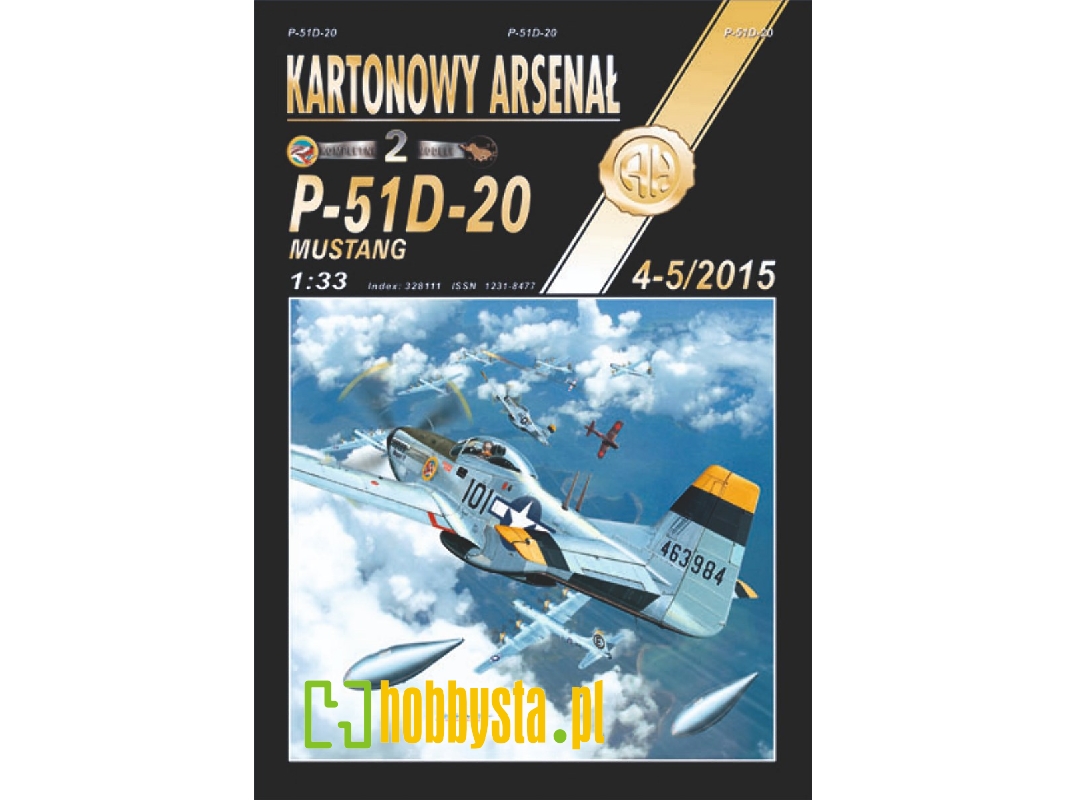 P-51d-20 Mustang - Amerykański Myśliwiec (Model Z Wręgami Wyciętymi Laserem) (Papier Matowy) (Zestaw Dla 1 Modelu) - zdjęci P-51d-20 Mustang - Amerykański Myśliwiec (Model Z Wręgami Wyciętymi Laserem) (Papier Matowy) (Zestaw Dla 1 Modelu) - zdjęci