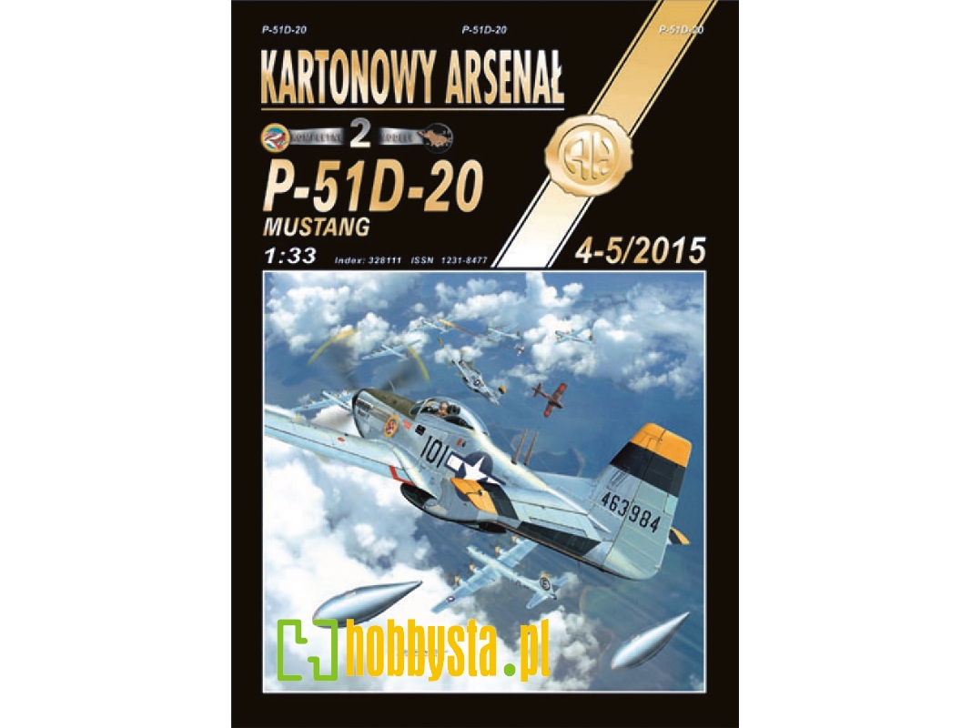 P-51d-20 Mustang - Amerykański Myśliwiec (Kompletne 2 Modele) (Papier Matowy) (2 Modele) - zdjęcie 1 P-51d-20 Mustang - Amerykański Myśliwiec (Kompletne 2 Modele) (Papier Matowy) (2 Modele) - zdjęcie 1