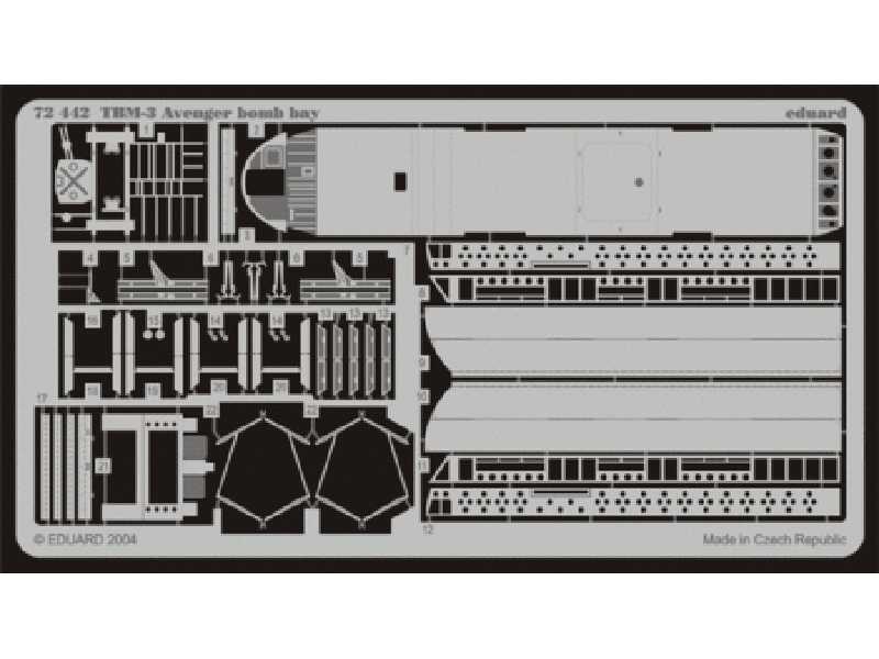 TBM-3 bomb bay 1/72 - Hasegawa - blaszki - zdjęcie 1 TBM-3 bomb bay 1/72 - Hasegawa - blaszki - zdjęcie 1