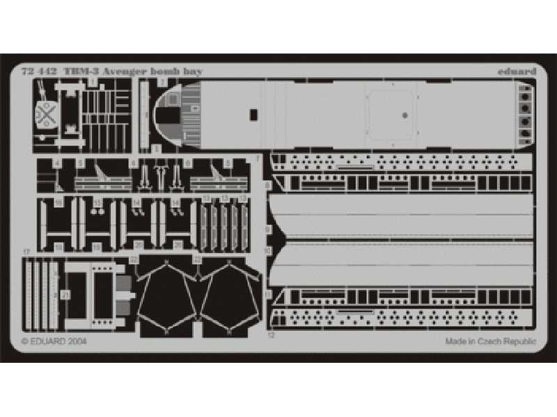  TBM-3 bomb bay 1/72 - Hasegawa - blaszki - zdjęcie 1