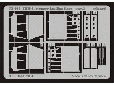  TBM-3 landing flaps 1/72 - Hasegawa - blaszki - zdjęcie 3