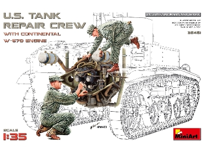 U.S. Tank Repair Crew With Continental W-670 Engine - zdjęcie 1