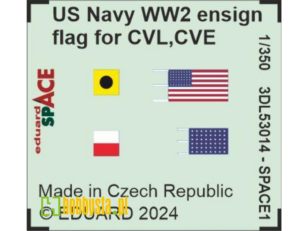 US Navy WW2 ensign flag for CVL, CVE, CL & DD SPACE 1/350 - zdjęcie 1 US Navy WW2 ensign flag for CVL, CVE, CL & DD SPACE 1/350 - zdjęcie 1