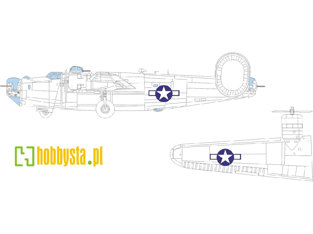 B-24J US national insignia 1/48 - HOBBY BOSS - zdjęcie 1 B-24J US national insignia 1/48 - HOBBY BOSS - zdjęcie 1