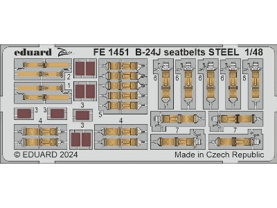 B-24J seatbelts STEEL 1/48 - HOBBY BOSS - zdjęcie 1