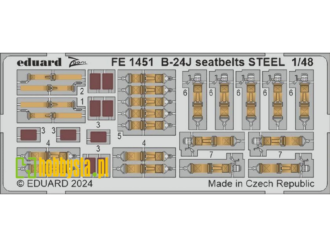B-24J seatbelts STEEL 1/48 - HOBBY BOSS - zdjęcie 1 B-24J seatbelts STEEL 1/48 - HOBBY BOSS - zdjęcie 1