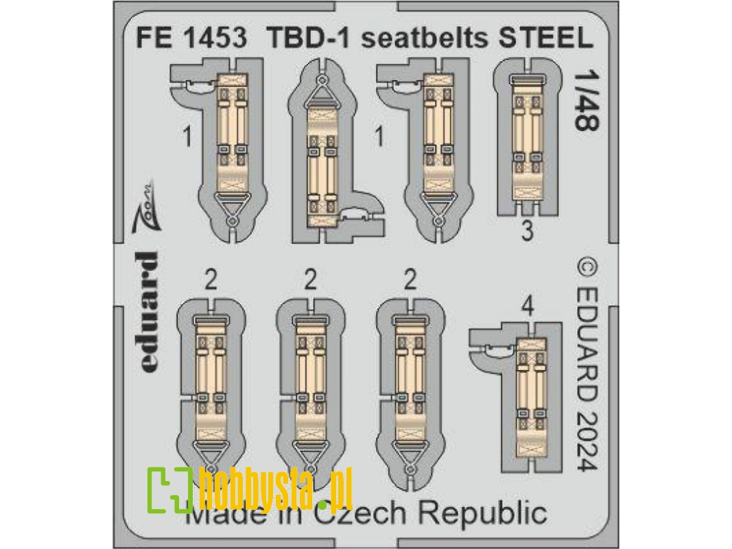 TBD-1 seatbelts STEEL 1/48 - HOBBY BOSS - zdjęcie 1 TBD-1 seatbelts STEEL 1/48 - HOBBY BOSS - zdjęcie 1