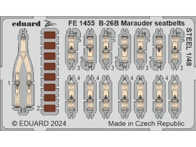 B-26B Marauder seatbelts STEEL 1/48 - ICM - zdjęcie 1