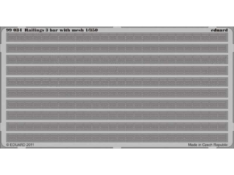  Railings 3 bar with mesh 1/350 - blaszki - zdjęcie 1