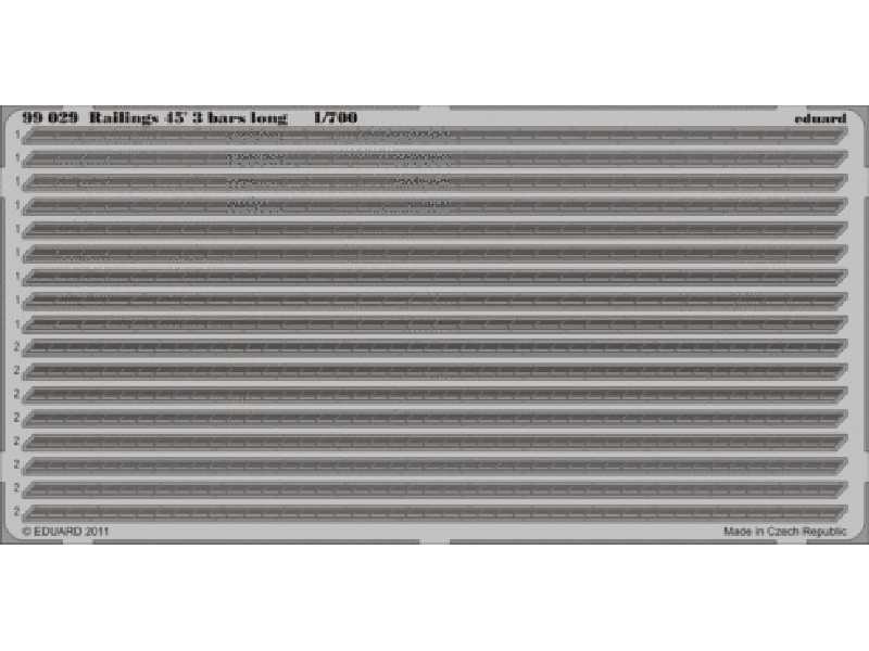  Railings 45´ 3 bars long 1/700 - blaszki - zdjęcie 1
