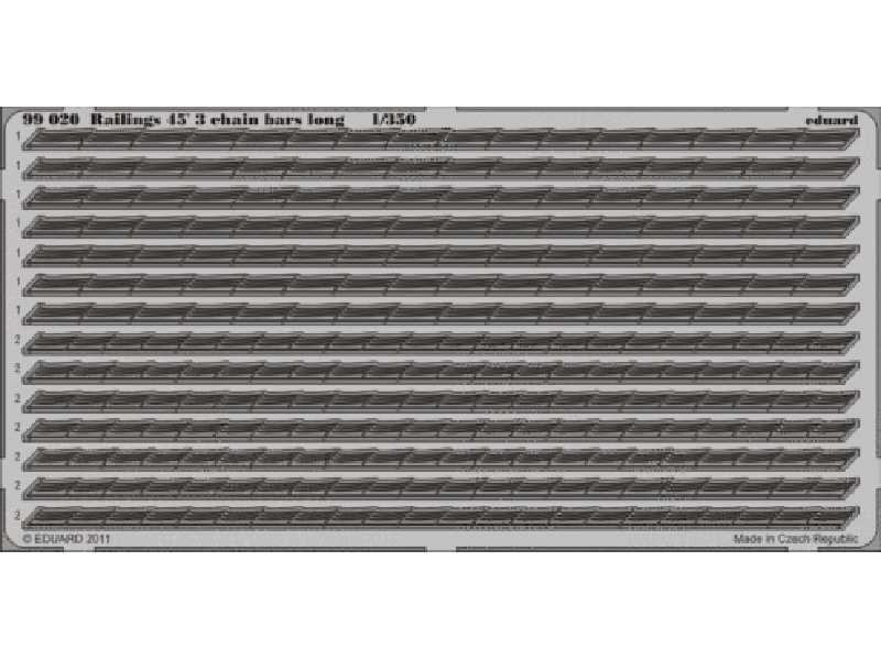  Railings 45´ 3 chain bars long 1/350 - blaszki - zdjęcie 1