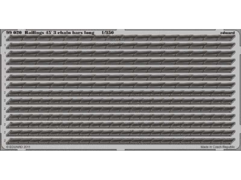 Railings 45´ 3 chain bars long 1/350 - blaszki - zdjęcie 1 Railings 45´ 3 chain bars long 1/350 - blaszki - zdjęcie 1