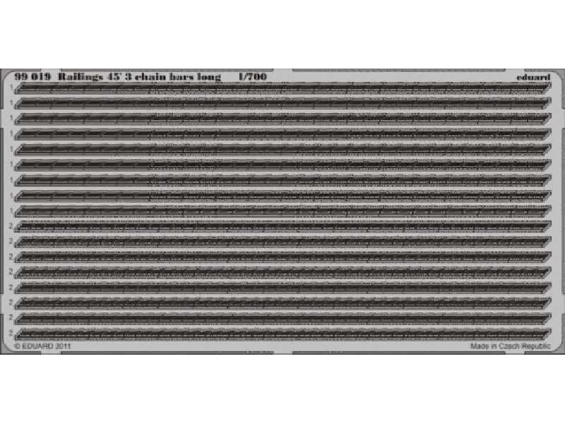  Railings 45´ 3 chain bars long 1/700 - blaszki - zdjęcie 1