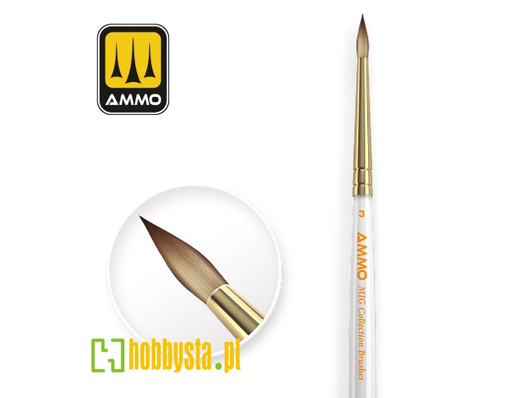 Ammo Mig Collection Brushes Conical O3 - zdjęcie 1