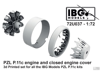 Pzl P.11c - Engine And Closed Engine Cover - 3d Printed Set For Ibg Kits - zdjęcie 1