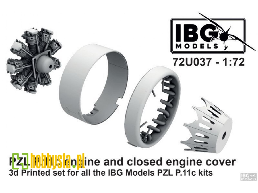 Pzl P.11c - Engine And Closed Engine Cover - 3d Printed Set For Ibg Kits - zdjęcie 1 Pzl P.11c - Engine And Closed Engine Cover - 3d Printed Set For Ibg Kits - zdjęcie 1