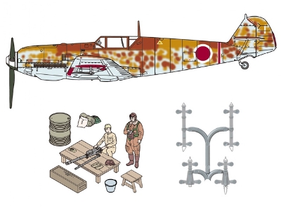 Bf 109 E-7 "japanese Army" W/Ground Crew & Equipment #2 - zdjęcie 2
