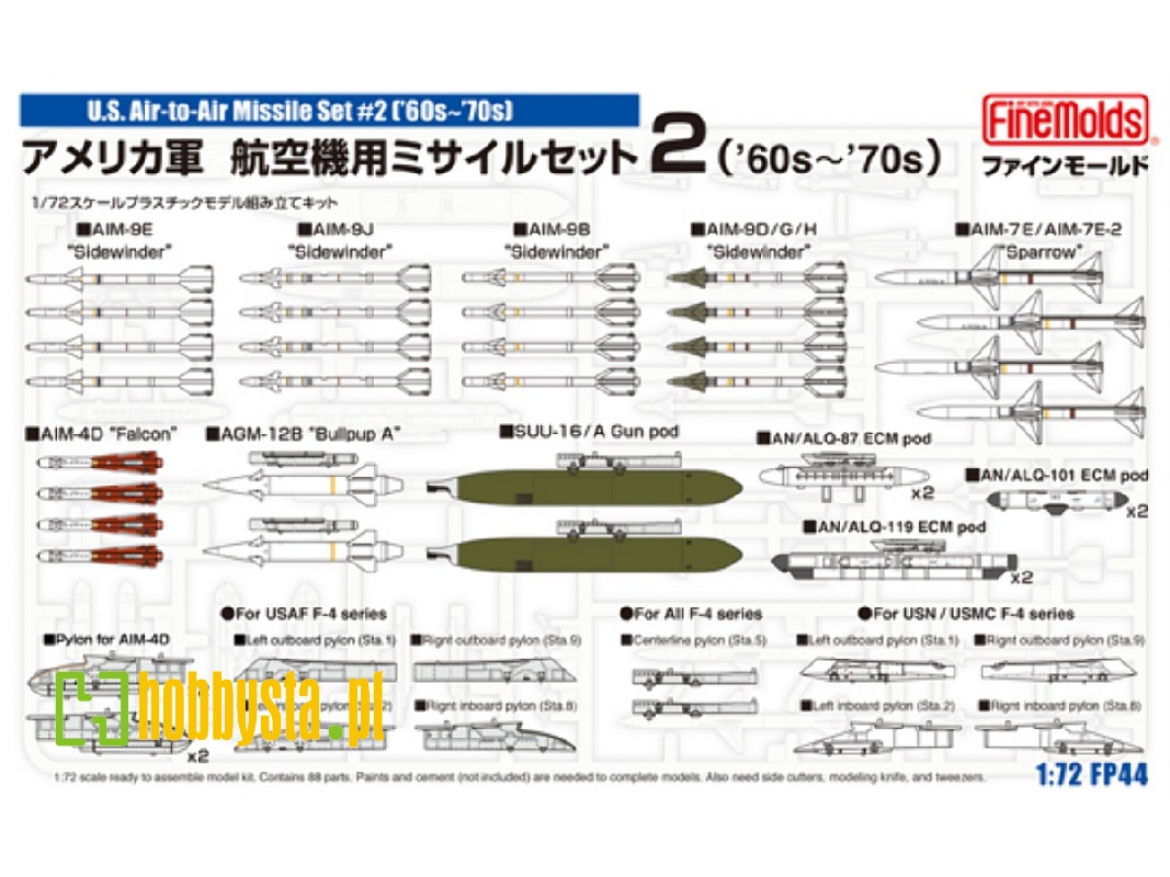 U.S. Air-to-air Missile Set #2 ('60s-'70s) - zdjęcie 1 U.S. Air-to-air Missile Set #2 ('60s-'70s) - zdjęcie 1