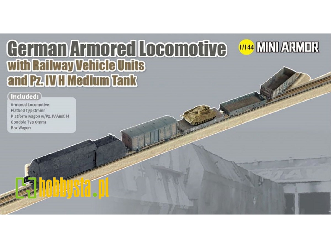 German Armored Locomotive With Railway Vehicle Units And Pz.Iv H Medium Tank - zdjęcie 1 German Armored Locomotive With Railway Vehicle Units And Pz.Iv H Medium Tank - zdjęcie 1