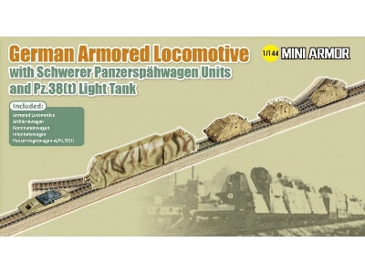 German Armored Locomotive With Schwerer Panzerspahwagen Units And Pz.38(T) Light Tank - zdjęcie 1