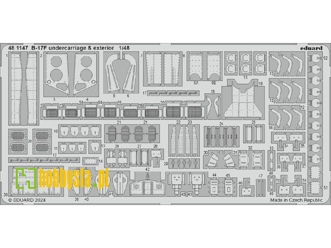 B-17F undercarriage & exterior 1/48 - EDUARD - zdjęcie 1 B-17F undercarriage & exterior 1/48 - EDUARD - zdjęcie 1
