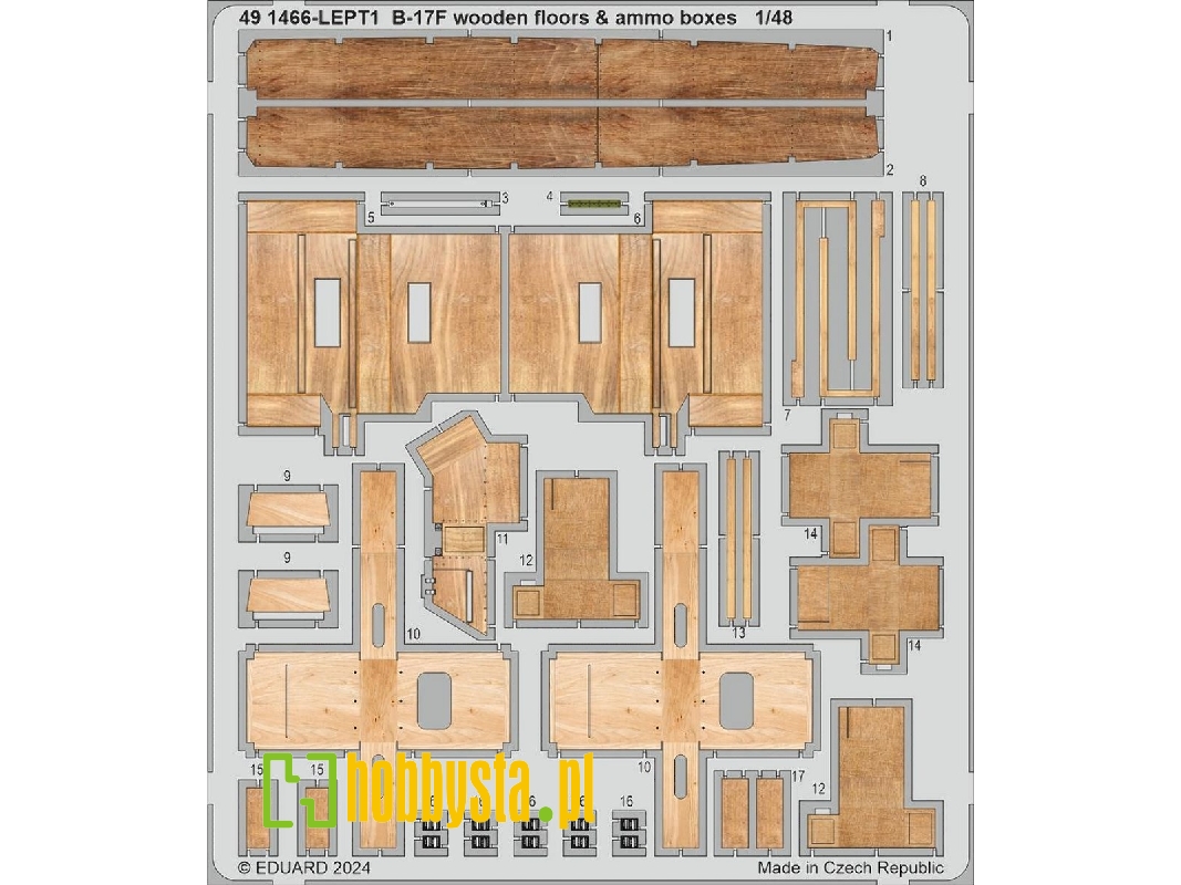 B-17F wooden floors & ammo boxes 1/48 - EDUARD - zdjęcie 1 B-17F wooden floors & ammo boxes 1/48 - EDUARD - zdjęcie 1