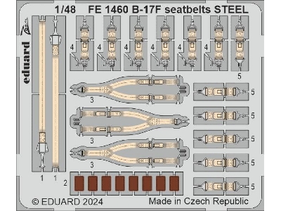 B-17F seatbelts STEEL 1/48 - EDUARD - zdjęcie 1