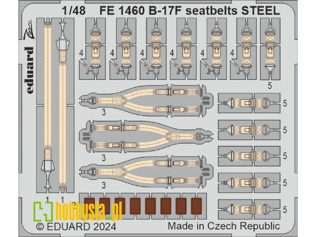 B-17F seatbelts STEEL 1/48 - EDUARD - zdjęcie 1 B-17F seatbelts STEEL 1/48 - EDUARD - zdjęcie 1