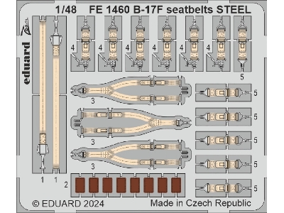 B-17F seatbelts STEEL 1/48 - EDUARD - zdjęcie 3